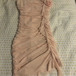 Refuge One Shoulder Peach Dress